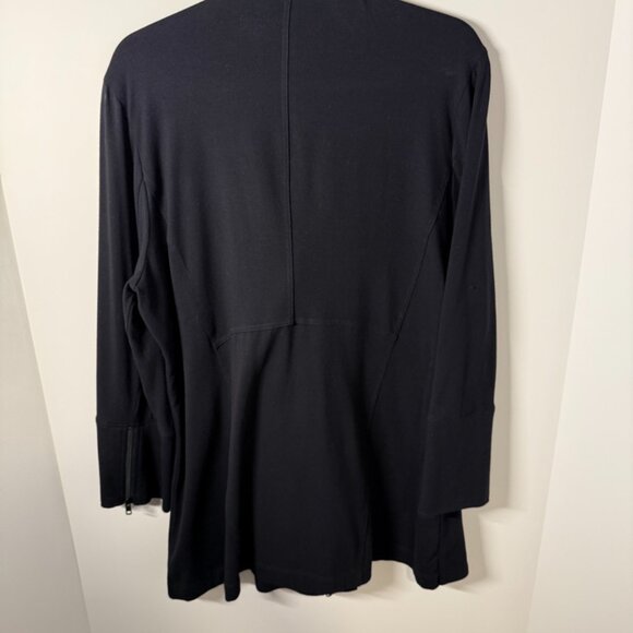 Eileen Fisher Stretch Crepe Moto Jacket – Black (XL) - Picture 3 of 8